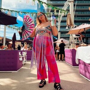 Crochet beach coverup lavender